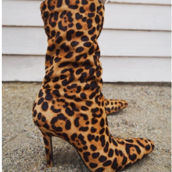 Zara Women’s Animal Print Heeled Leather Ankle Boots - Picture 2 of 15